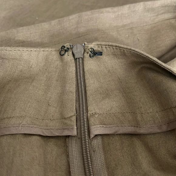 Max Mara 100% Linen Wide Leg Side Zip Trouser Pants in Camel - Size 8 - Picture 11 of 11